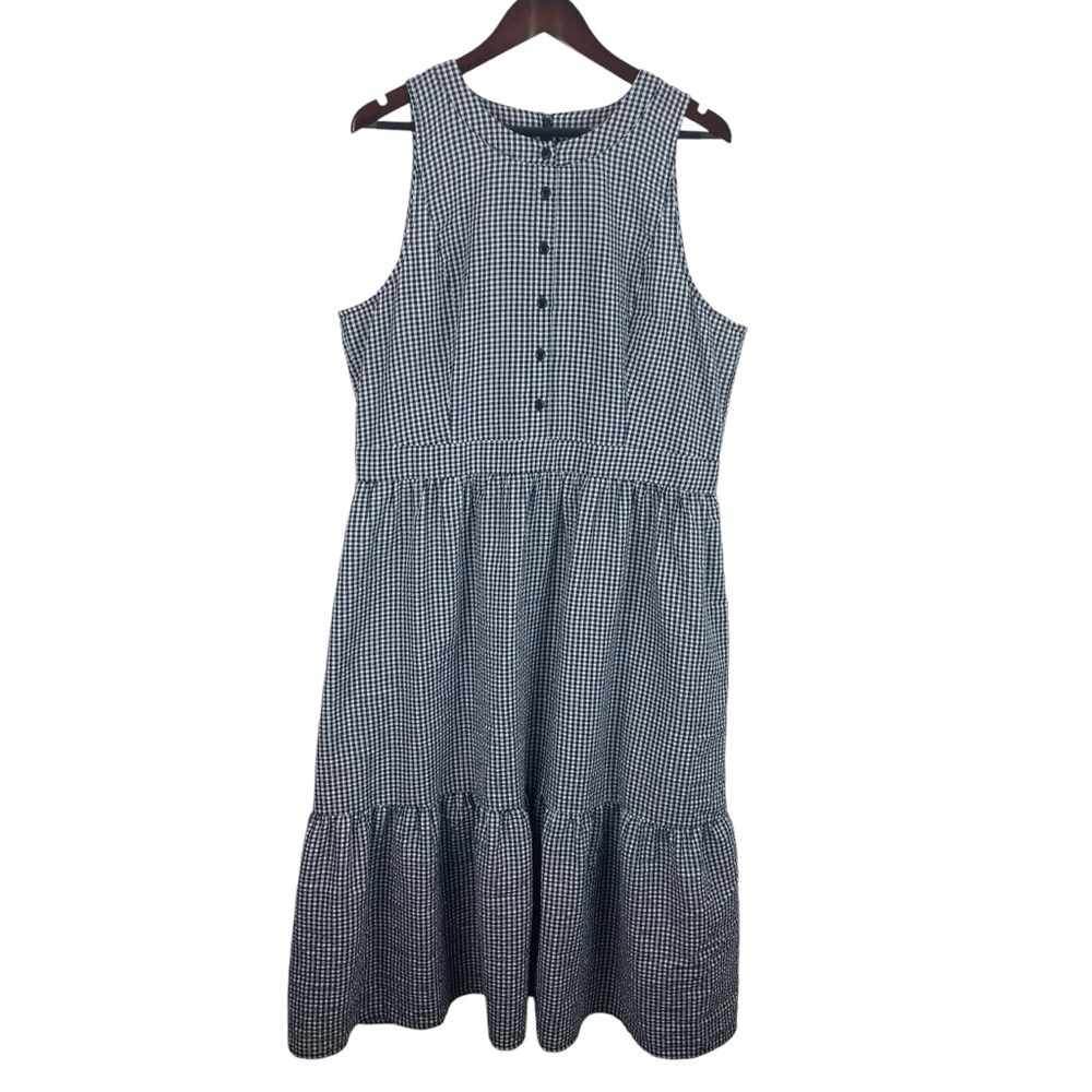 Gal Meets Glam | Ardith Navy White Gingham Fit Flare Midi Dress